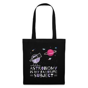 Astronomie, mein Lieblingsthema, Weltraumteleskop - Stoffbeutel - Schwarz - Vorne