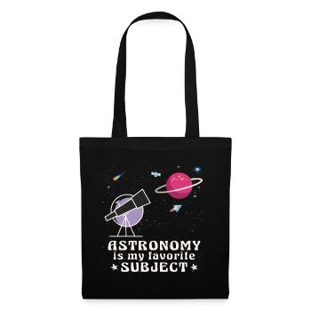 Astronomie, mein Lieblingsthema, Weltraumteleskop - Stoffbeutel - Schwarz - Vorne