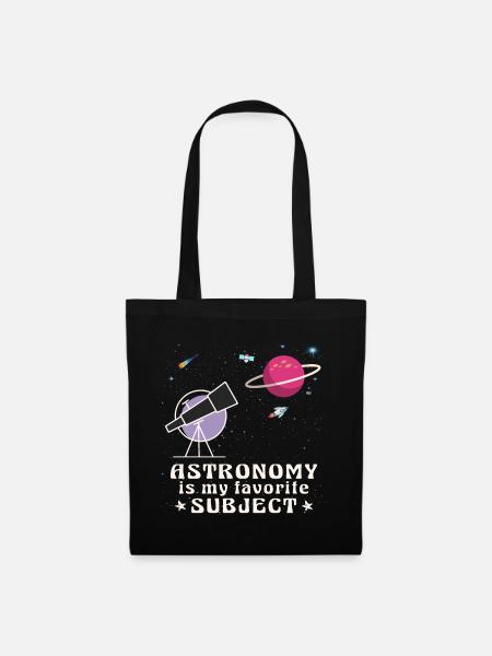 Astronomie, mein Lieblingsthema, Weltraumteleskop - Stoffbeutel - Schwarz