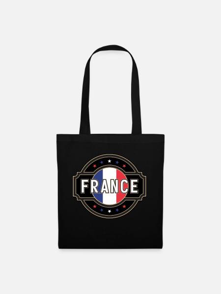 France - Stoffbeutel - Schwarz
