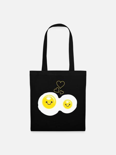 Amour des œufs au plat - Sac en tissu - noir