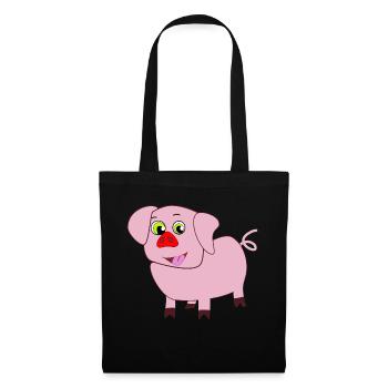 Pig png - Stoffbeutel - Schwarz - Vorne