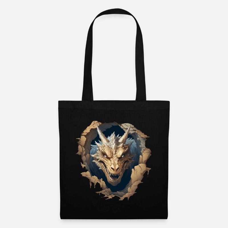 Cooler Drache - Stoffbeutel - Schwarz