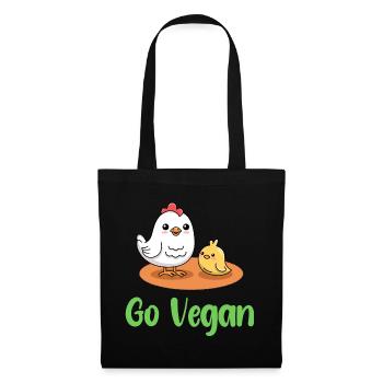 Chicken design for proud vegans - Tote Bag - black - Front