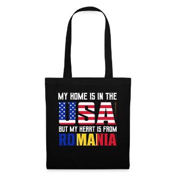 Ma maison est aux États-Unis mais mon cœur vient de Roumanie - Sac en tissu - noir - Devant