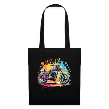 Vintage Motorcycle Retro Style - Graffiti - Tote Bag - black - Front
