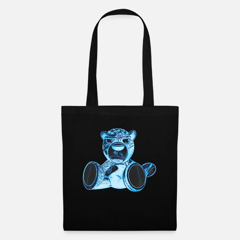 Creepy Teddy Blue - Stoffbeutel - Schwarz