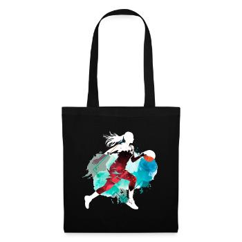 Basket-ball Femme Basketteur Joueur de basket-ball - Sac en tissu - noir - Devant