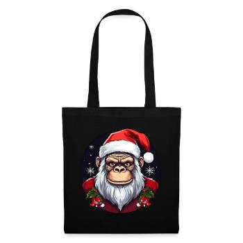 Affen Weihnachten - Stoffbeutel - Schwarz - Vorne