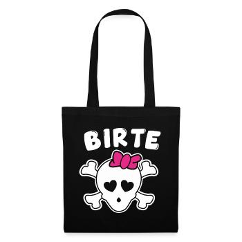 Piratin Birte Design für Mädchen und Frauen - Stoffbeutel - Schwarz - Vorne