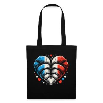 Français Croissant Art - cadeau drôle - Sac en tissu - noir - Devant