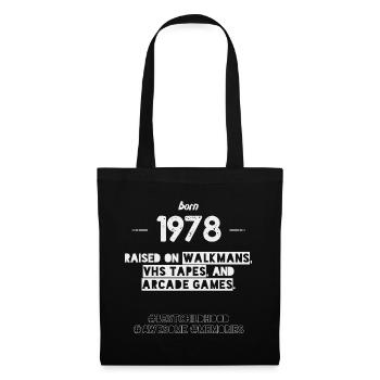 1978 Année de construction - Né en 1978 - Sac en tissu - noir - Devant