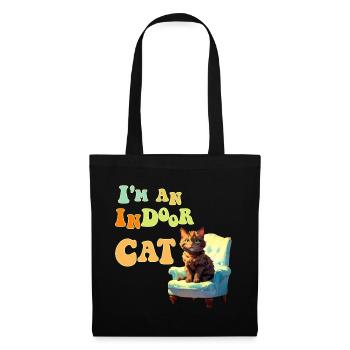 Je suis un chat d’intérieur - Sac en tissu - noir - Devant