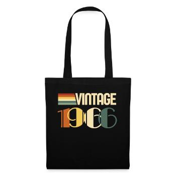 Jahrgang 1966 - 1966 Geburtstagsgeschenk - Stoffbeutel - Schwarz - Vorne