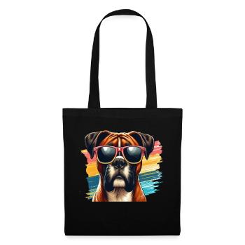 Niedliche Boxer-Hund-Kunst - Stoffbeutel - Schwarz - Vorne