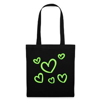 Love hearts - Tote Bag - black - Front