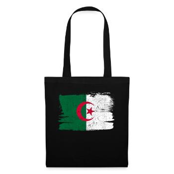 Algerien Flagge Bandiera Peace Vintage - Stoffbeutel - Schwarz - Vorne