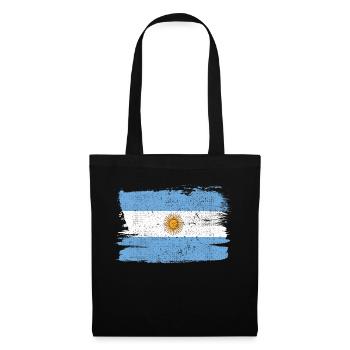 Argentinien Flagge Bandiera Peace Vintage - Stoffbeutel - Schwarz - Vorne