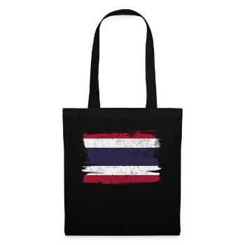 Thailand Flagge Flagge Frieden Vintage - Stoffbeutel - Schwarz - Vorne