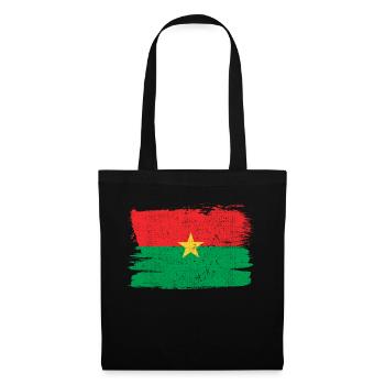 Burkina Faso Bandiera Flagge Frieden Vintage - Stoffbeutel - Schwarz - Vorne