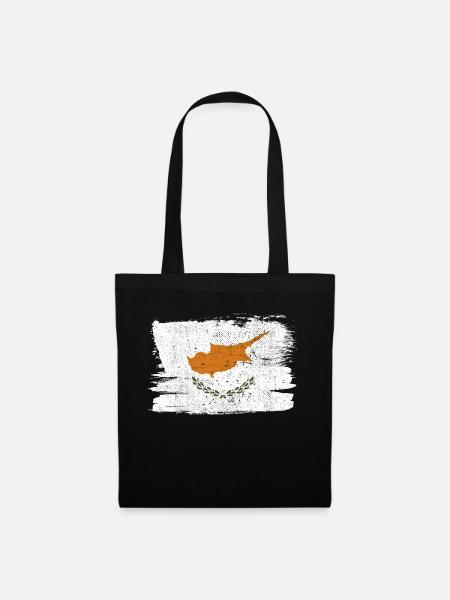 Chypre drapeau drapeau paix Vintage - Sac en tissu - noir