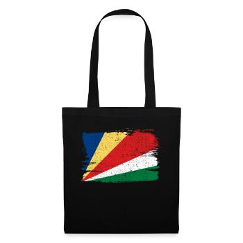 Drapeau des Seychelles Drapeau de la paix Vintage - Sac en tissu - noir - Devant
