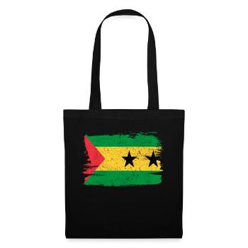 Sao Tomé-et-Príncipe Drapeau Drapeau Paix Vintage - Sac en tissu - noir - Devant