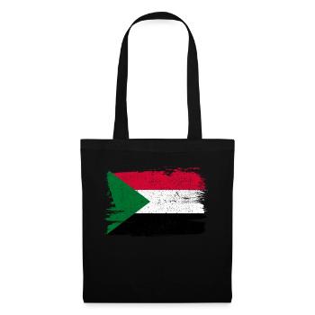 Drapeau du Soudan drapeau paix Vintage - Sac en tissu - noir - Devant