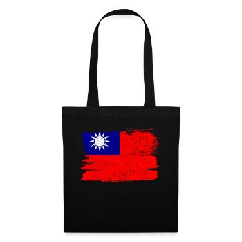 Drapeau de Taïwan drapeau paix Vintage - Sac en tissu - noir - Devant