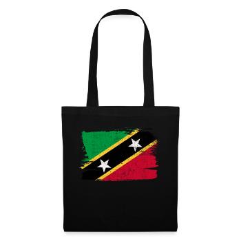 Saint-Kitts-et-Nevis Vintage drapeau drapeau paix - Sac en tissu - noir - Devant