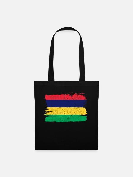 Mauritius Flagge Flagge Frieden Vintage - Stoffbeutel - Schwarz