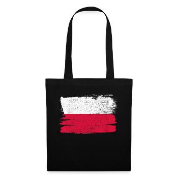Drapeau de la Pologne Drapeau de la paix Vintage - Sac en tissu - noir - Devant