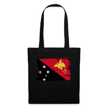 Papouasie-Nouvelle-Guinée drapeau drapeau paix Vintage - Sac en tissu - noir - Devant
