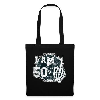 I'm 50 plus 1 middle finger Skull funny 51st - Tote Bag - black - Front