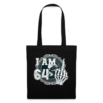 I'm 64 plus 1 middle finger Skull funny 65th - Tote Bag - black - Front