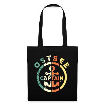 Ostsee captain retro Anker Meer Logo benutzt alt - Stoffbeutel - Schwarz - Vorne