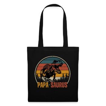 Papa Dinosaurier - Stoffbeutel - Schwarz - Vorne