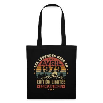 Les Légendes Sont Nées En Avril 1979 Cadeau 1979 - Sac en tissu - noir - Devant