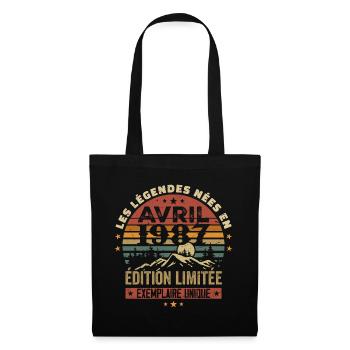 Les Légendes Sont Nées En Avril 1987 Cadeau 1987 - Sac en tissu - noir - Devant