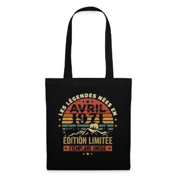 Les Légendes Sont Nées En Avril 1971 Cadeau 1971 - Sac en tissu - noir - Devant