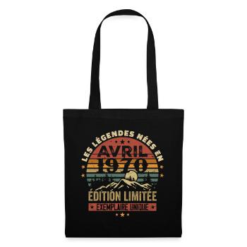 Les Légendes Sont Nées En Avril 1970 Cadeau 1970 - Sac en tissu - noir - Devant
