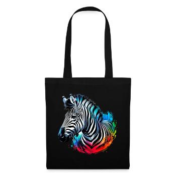 Zebra - Stoffbeutel - Schwarz - Vorne