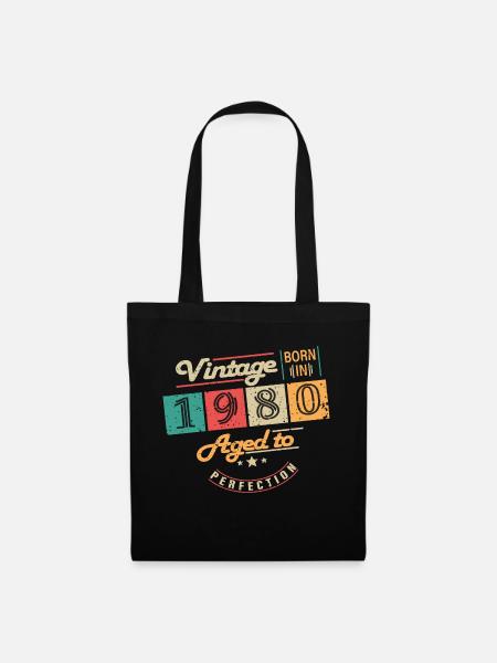 Original 1980 Jahrgang - 1980 Geburtstagsgeschenk - Stoffbeutel - Schwarz