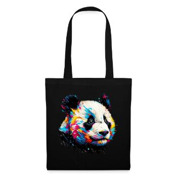 Panda - Stoffbeutel - Schwarz - Vorne