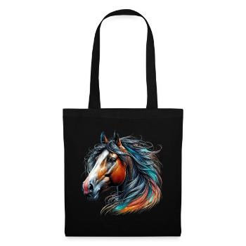 Cheval - Sac en tissu - noir - Devant