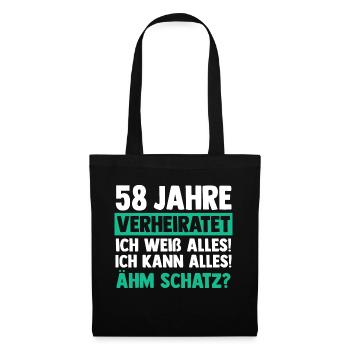 Marriage Angel Wedding 58 Years Married Wedding - Tote Bag - black - Front