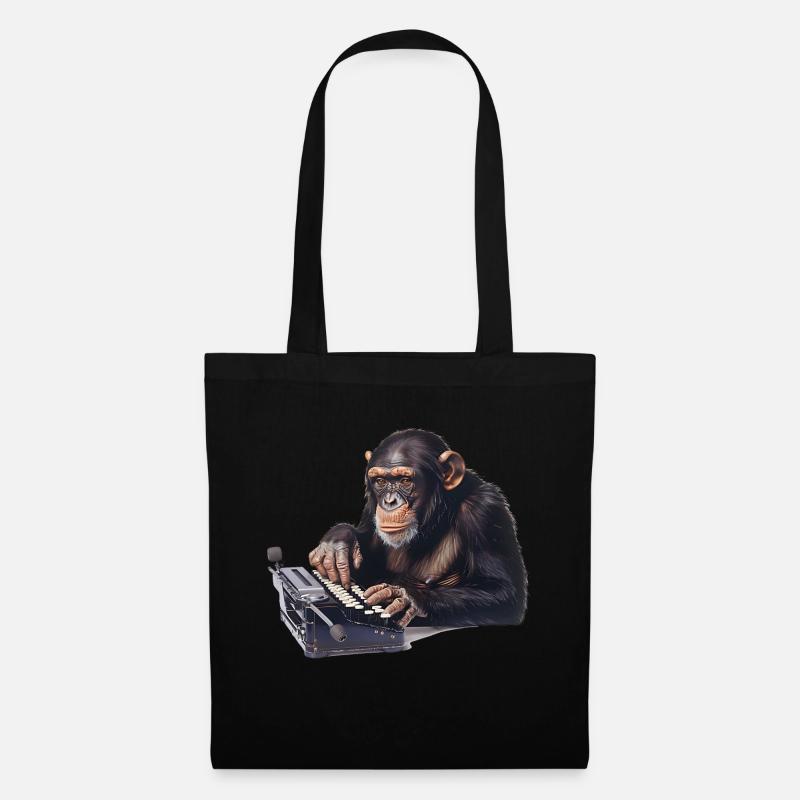 Das Infinite-Monkey-Theorem, ein Gedankenabenteuer - Stoffbeutel - Schwarz