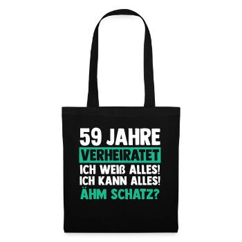 Mariage Mariage de marée 59 ans de mariage - Sac en tissu - noir - Devant