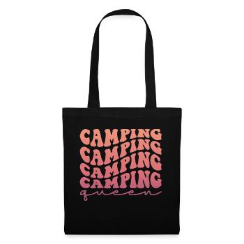 Camping Camping Camping Queen - Stoffbeutel - Schwarz - Vorne