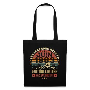 Nées En Juin 1983 Vintage Juin 1983 Anniversaire - Sac en tissu - noir - Devant